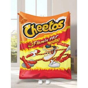 Parrot & Funny Snacks Pattern Flannel Blanket Soft Sofa Throw Blanket 1pc